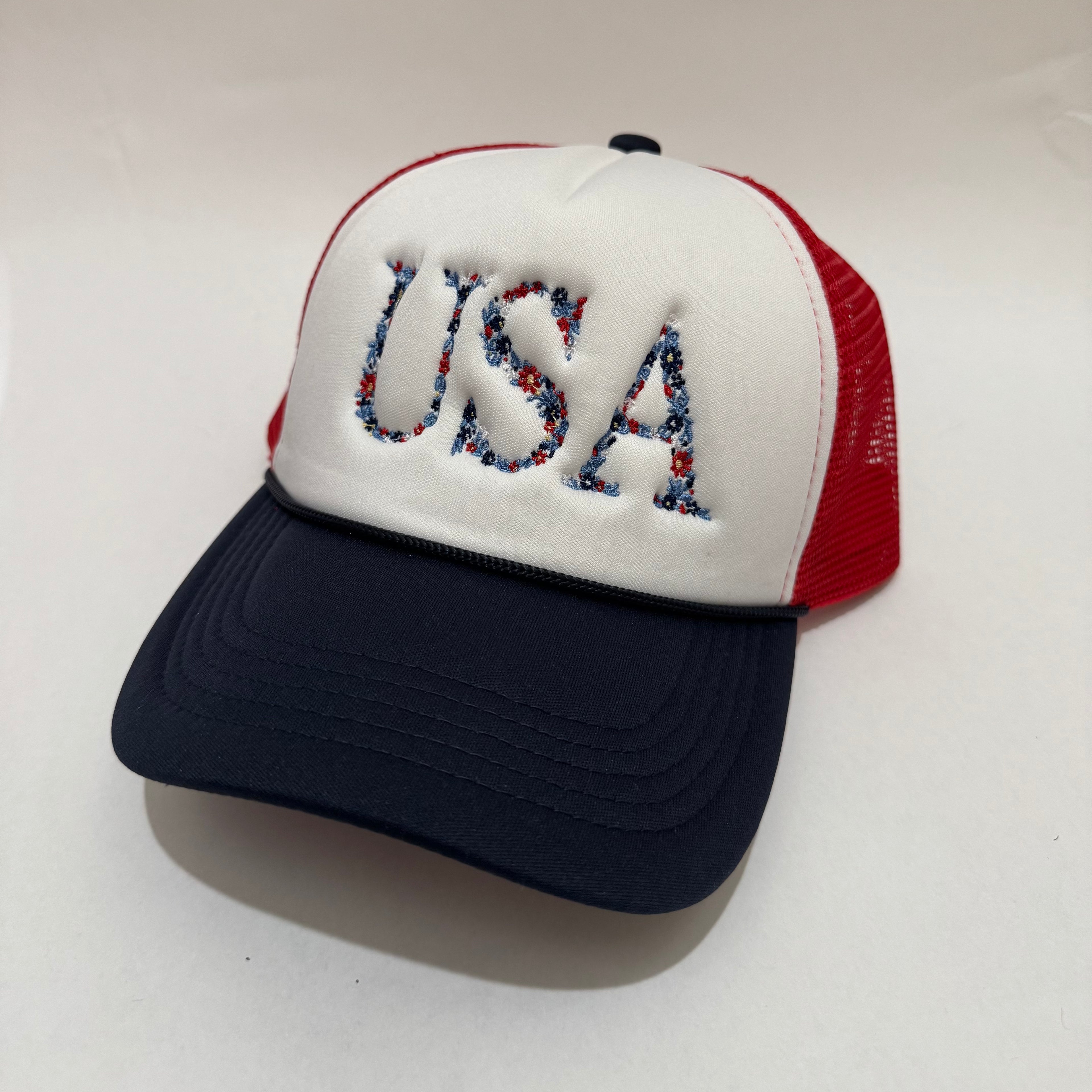 USA Floral Trucker hat